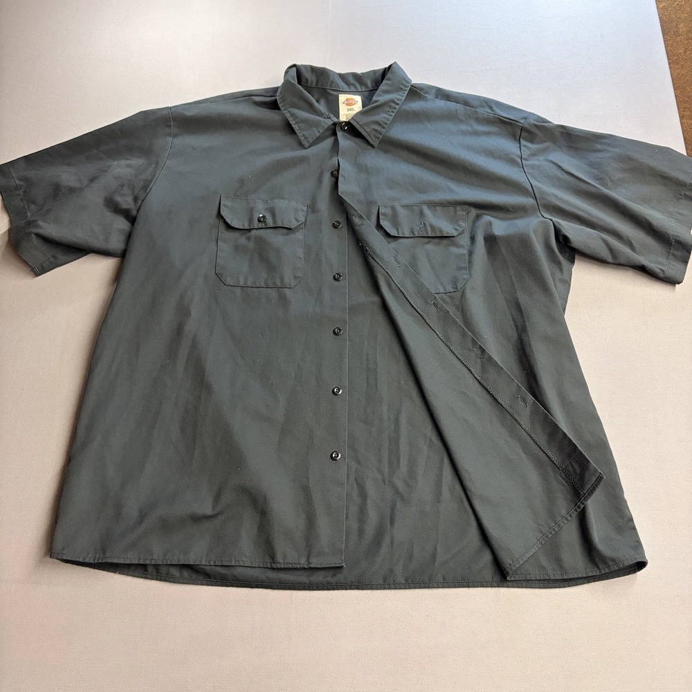 Dickies Mens 3XL Black Short Sleeve Work Shirt Button Up Utility 1574BK